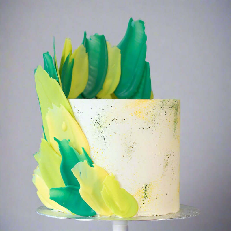 Brush Strokes birthday celebration cake