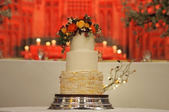 wedding cake by Suzanne Thorp at Manchester Monastery