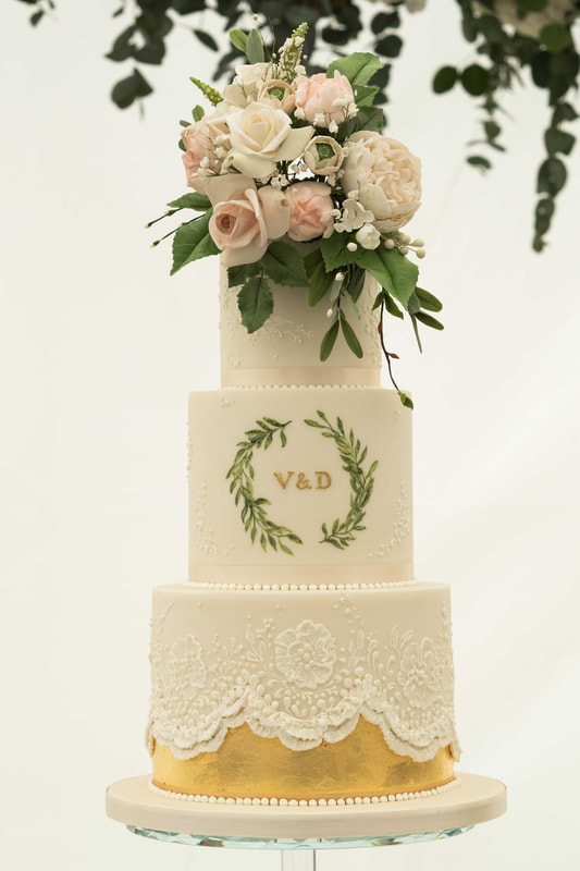 Wedding Cake at Dorfold Hall, Cheshire