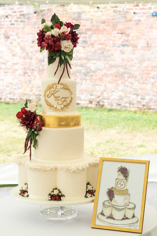 Wedding Cake at Dorfold Hall, Cheshire 