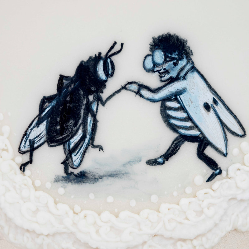 2020 wedding cake trends - expressive illustration 