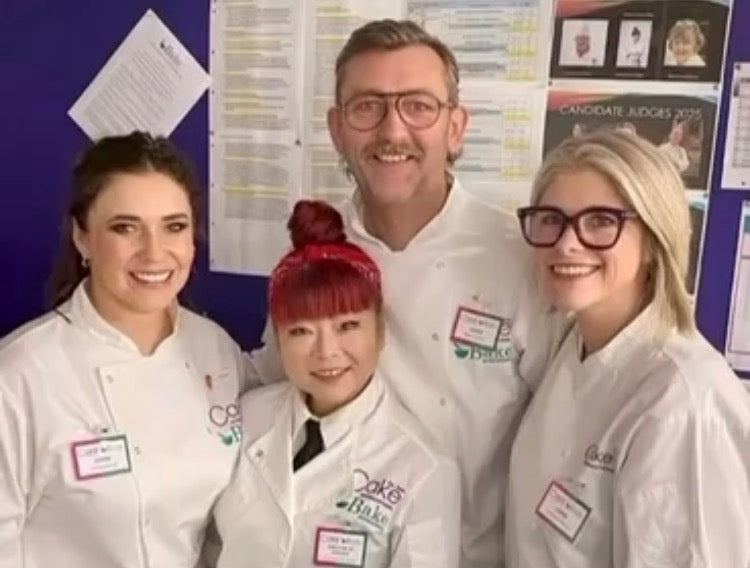Suzanne Thorp judging at Cake International with fellow judges and Cherish Finden